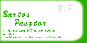 bartos pasztor business card